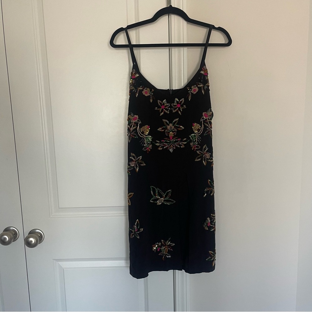 Nicole Miller Black Sleeveless Slip Mini Dress